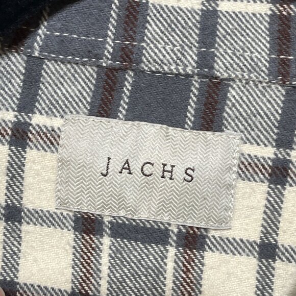 JACHS Men's Button Down Flannel Shirt Plaid Grey Brown XLT Tall - Picture 3 of 7